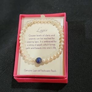 LAPIS FRESHWATER PEARL BRACELET